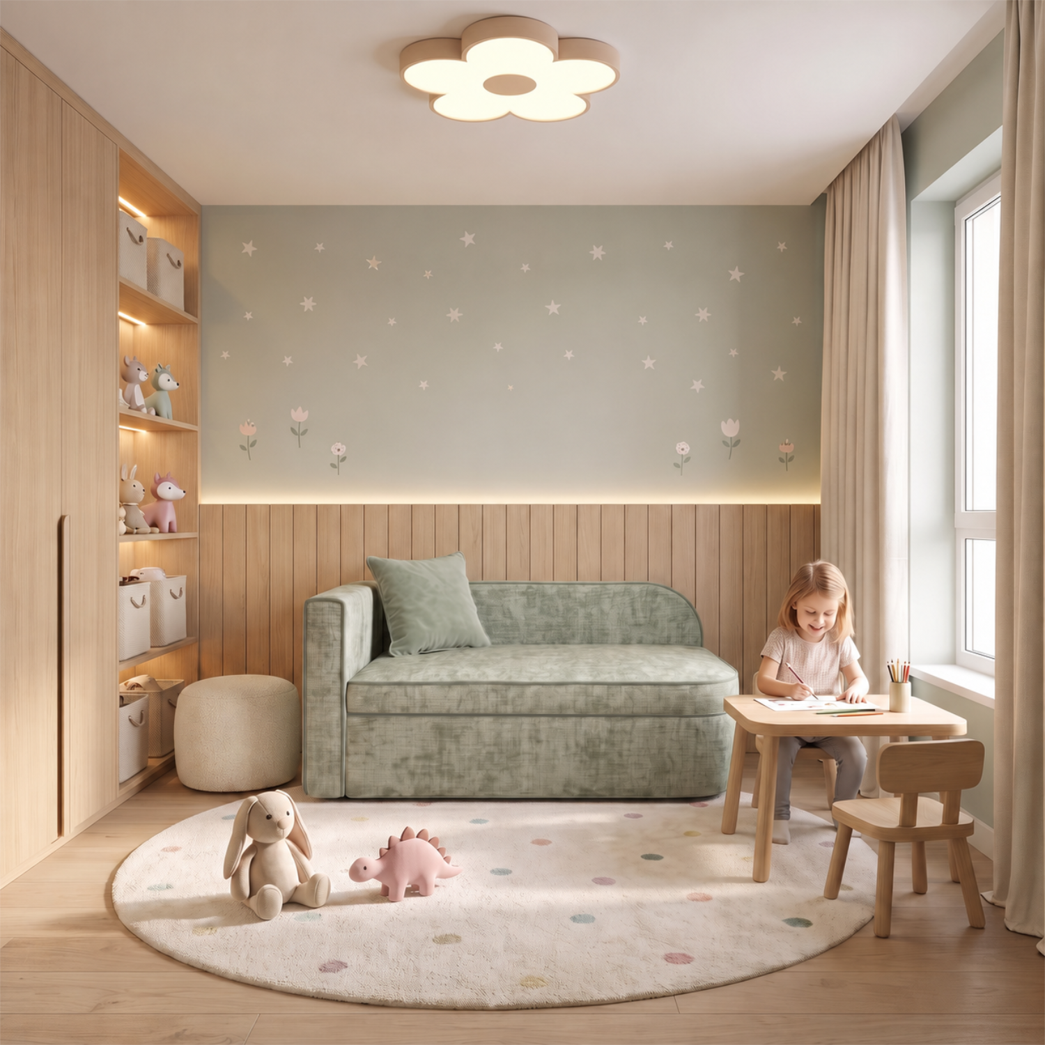 Диван прямой Аби Велюр Круз 72 (Cruz Watergreen)
