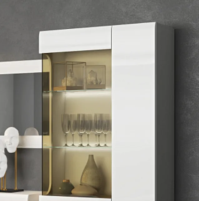 Гостиная "Ультра" Белый / Белый глянец